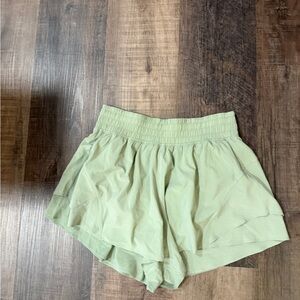 Lulu Lemon pistachio flowy shorts